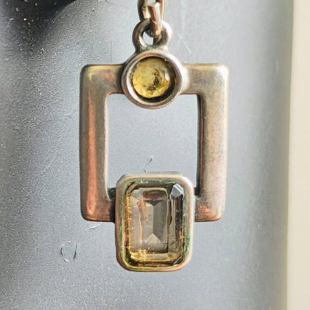 Vintage Gemstone SS Art Deco Earrings - Picture 2 of 7